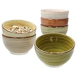MamboCat Nature 6er Müsli-Schalen-Set I robuste Steingut-Schüsseln für 6...