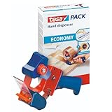 tesa Packband Handabroller ECONOMY - robuster Abroller für Paketbänder -...