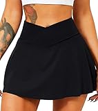 TZLDN Tennis Skort - Damen Sport Rock mit Shorts Laufrock Minirock Tennisrock Hosenrock...