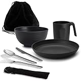 Camping Utensilien, ReaNea Camping Mess Kit für Reisen, Camping, Picknick,...
