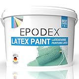 EPODEX® Latexfarbe Matt | Abriebfest Abwaschbar Strapazierfähig Geruchsarm...