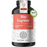 NATURE LOVE® Bio Ingwer Kapseln - 650mg Ingwerwurzel pro Tagesdosis - 9 Monate Reichweite...