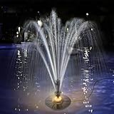 SZMP Springbrunnen für Gartenteiche 2024 Upgraded für draussen,6W LED Licht...