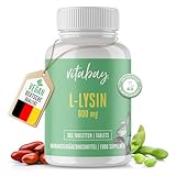 Vitabay Lysin Hochdosiert 800mg - 365 L-Lysin Tabletten Vegan & Laborgeprüft -...