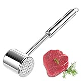 ERWEY Fleischklopfer doppelseitig Fleischhammer aus Edelstahl zum Zartmachen von...