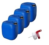 kanister-vertrieb® 4 Stück 30 L Kanister Wasserkanister Kunststoffkanister...