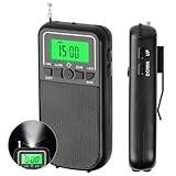 Tragbares Radio AM FM SW Transistorradio mit LED-Taschenlampe, 2AA batteriebetriebenes...