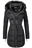 MARIKOO Damen Winter Mantel Steppmantel Moonshine Schwarz Gr. M