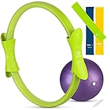 BINIBINI® Pilates Ring Set mit Pilates Ball und Fitnessbändern - 5-teiliges Sport- und...