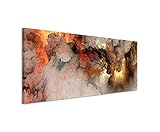 Paul Sinus Art Panoramabild 150x50cm Abstraktes Wandbild Feuer und Nebel auf...