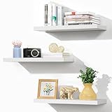 AIIKTOTA Wandregal weiß, 3er-Set schweberegal Weiss, Regale Wand Holz, Moderne...
