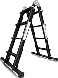 Aluleiter Mehrzweckleiter 4x4 Sprossen Teleskopleiter Multifunktionsleiter Aluleiter...