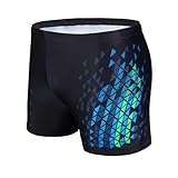 AMZSPORT Badehose Herren Kurz Schwimmhose Eng Wassersport Badeshorts mit...