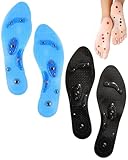 WINXMIN Gel-Massage-Einlegesohlen mit Magneten für Akupressur | Stoßdämpfende Dämpfung...