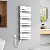 EMKE Badheizkörper Elektrisch mit Thermostat 1320x500mm 800 Watt Weiß,...