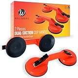 Welsberg 2er Pack Doppelsaugheber 100 kg Hebekapazität Glasheber Glassauger Vakuumheber...