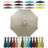 HonunGron Sonnenschirm Ersatzbezug 3,0m/2,7m/2,5m/2,3m/2m 8 Rippen/6 Rippen, UV 50+ Patio...