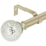 SCITOO Gardinenstangen für Fenster, 2,5 cm, champagnerfarben, goldfarben, für Fenster,...
