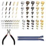 100 Stück Reißverschluss Reparatur Set Metall Reparaturset Reissverschluss...