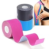 Grunda Kinesiotapes - 3 Kinesiologie Tape Rollen (5cm x 5m) Kinesiotape - Profi Physio...