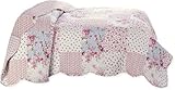 Delindo Lifestyle Tagesdecke Patchworkdecke Rosen im Landhausstil, Bettüberwurf im...