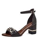 MARCO TOZZI Damen Sandalen mit Absatz mit Verstellbarem Riemen Vegan, Braun...