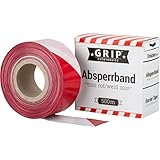 GRIP Eventbasics Absperrband rot-weiß gestreift | 500 m x 70 mm, nicht klebend...