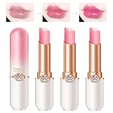 Domality Pink Magic Color Change Lippenstift Set mit Pfirsichverlauf Paket, 3pcs Lang...