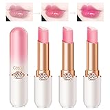 Domality Pink Magic Color Change Lippenstift Set mit Pfirsichverlauf Paket, 3pcs Lang...