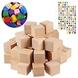 35 Stück 30x30x30mm Holzklötzchen zum Basteln,3cm Blanko Bastelklötzchen,...