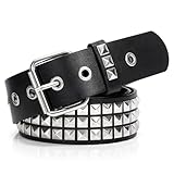 VONMELLI Nietengürtel Metall Punk Rock Gürtel mit Nieten für Frauen/Männer Punk...