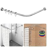 Duschvorhangstange Verstellbare L Form inkl. 18 Ringe Duschvorhangwinkelstangen Ohne...