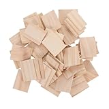 jojofuny 50 Stück Rechteckige Holzspäne Holzbaustein Holzwürfel Basteln Unfertiges...