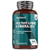 Multivitamine & Mineralien mit Vitamin C, D3, B Komplex, Magnesium, Zink, Eisen, Biotin -...