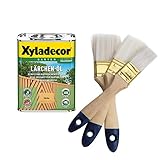Xyladecor Lärchen-Öl Außen Terrassenöl 0,75L (inkl. Nordje Pinsel-Set 3-teilig)