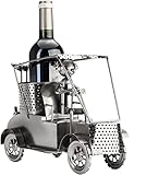 Brubaker Wein Flaschenhalter Golfer in einem Golfcart - Metall Skulptur - Geschenk mit...