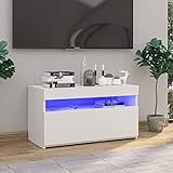 LAPOOH TV-Schrank mit Weiß 75x35x40 cm, TV Lowboard, Fernsehschrank, Fernsehtisch,...