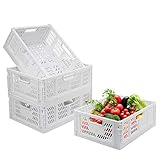 Faltbar Plastik Lagerkisten Regal Körbe,4er-Set Falten Aufbewahrungskorb Küche...