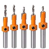 Senkbohrer Set für Holz, 10 PCS Hochwertige HSS-Spiralbohrer mit Kegelsenker,...