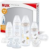 NUK Perfect Start First Choice+ Babyflaschen-Set | 0–6 Monate | 4 x Flaschen mit...