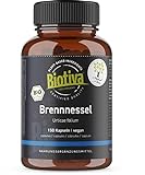 Biotiva Brennnessel Bio Kapseln 150 Stück - 450mg je Kapsel - Brennesselblatt...