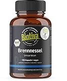Biotiva Brennnessel Bio 150 Kapseln - 450mg je Kapsel - Brennesselblatt-Pulver -...