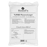 HaGaFe Turbo Rasendünger Mit 30% Stickstoff Spezialdünger Dünger Mit 120 Tage LZW, 10...