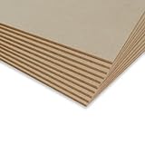 PEGBOARD 10 x MDF Platten 60x40cm - Dünne Holz-Platten 3 mm - unbehandelt/roh |...