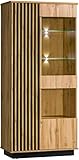 LAMIA 3 - Vitrinenschrank mit LED-Beleuchtung 90cm Breit, Vitrine Glass,...