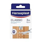 Hansaplast Classic Pflaster (2 m x 6 cm), zuschneidbare Wundpflaster mit extra starker...