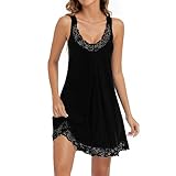 Xuepelit Nachthemd Damen Sexy Spitze Sommer Unterkleid für Frauen Nachtwäsche...