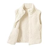 Kinder Fleece Weste Stehkragen Ärmellose Teddy Weste Einfarbig Kurz...