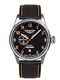 Bauhaus Aviation Herrenuhr Automatik Serie Tornado 24-Stunden-Anzeige 5 ATM mit Lederband...