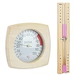 Foreverup Klimamesser Sanduhr Saunathermometer,Hitzebeständig Sanduhr Sauna Aus...